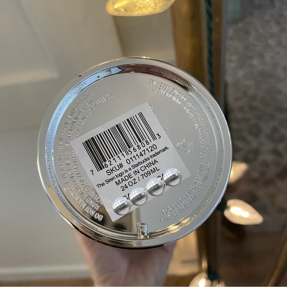 Starbucks 🪩 Disco Grid Metallic Silver Tumbler Cold Cup NWT - Picture 7 of 7